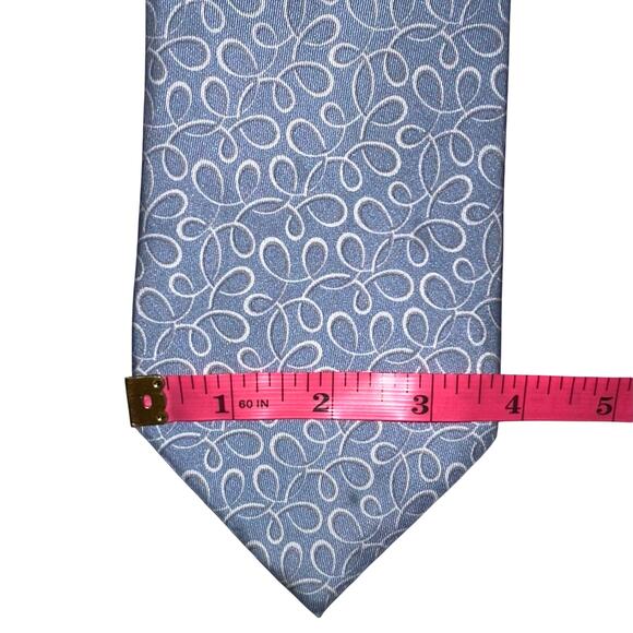 Gucci Light Blue Swirl 100% Silk Designer Tie - Picture 7 of 10